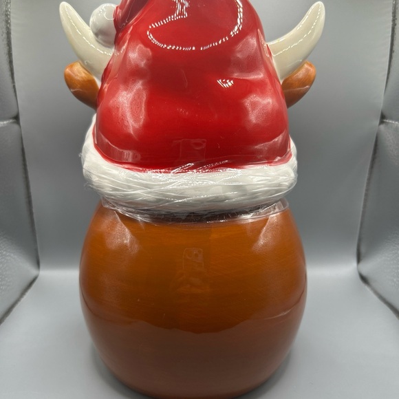 Sleigh Bell Bistro Highland Cow Christmas Jar Canister With...